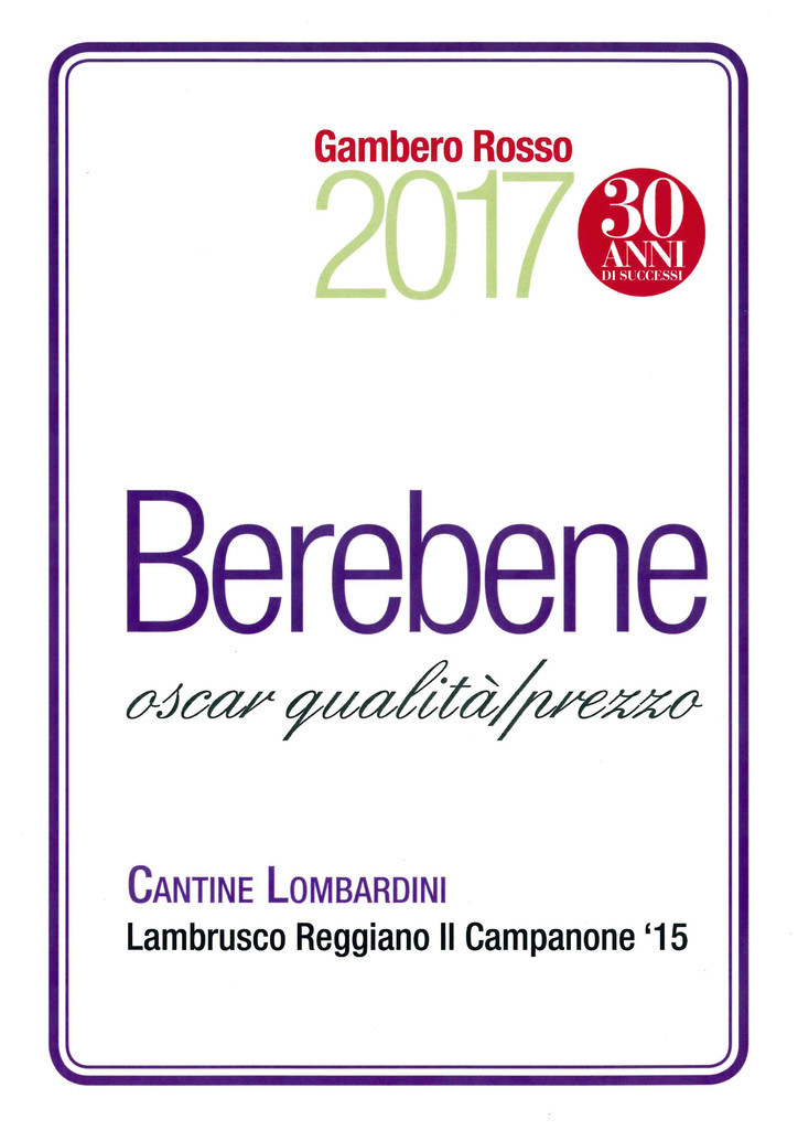 Oscar 2017 Berebene Gambero Rosso
