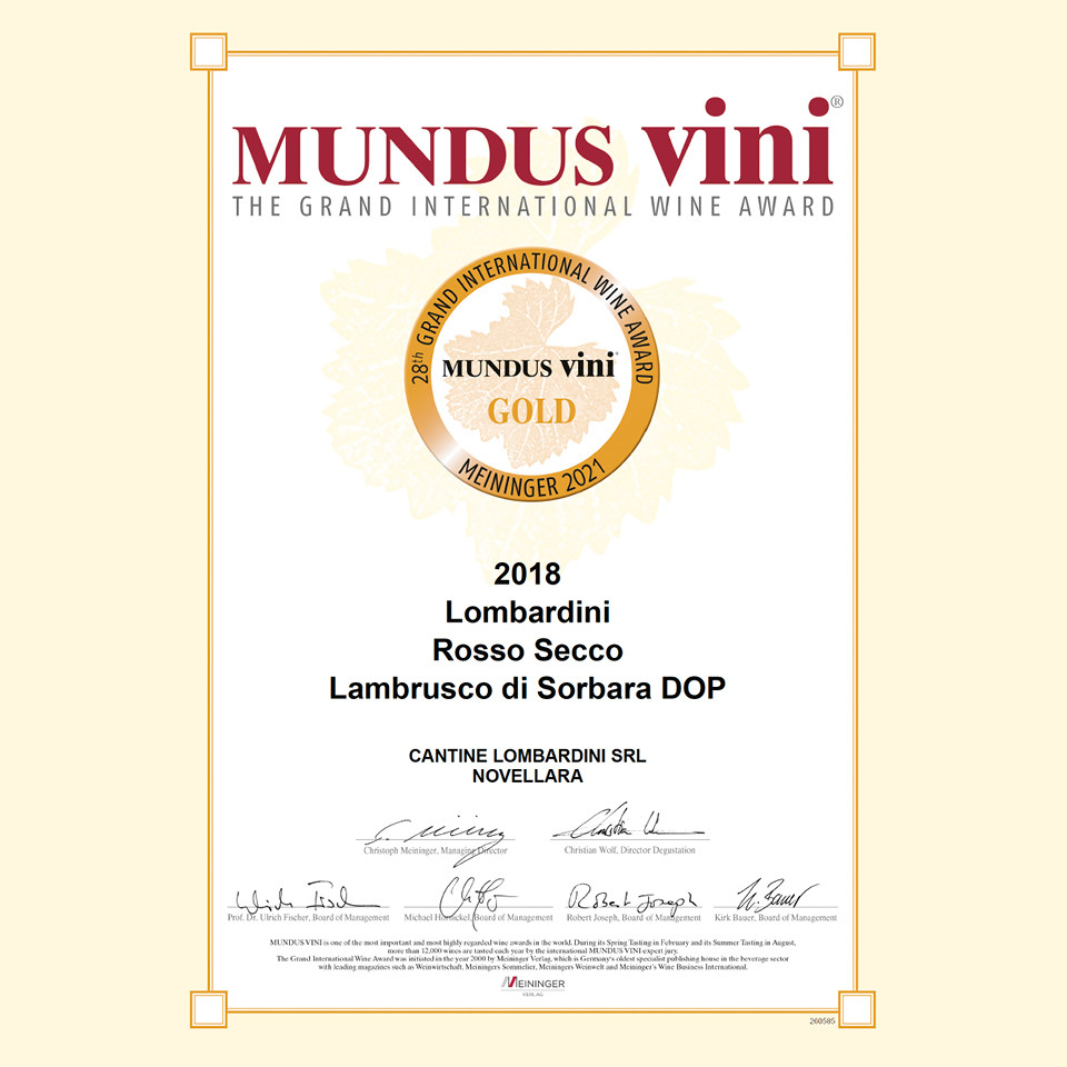 MUNDUS VINI medaglia d'oro SPRINGTASTING 2021 - Lombardini Vini